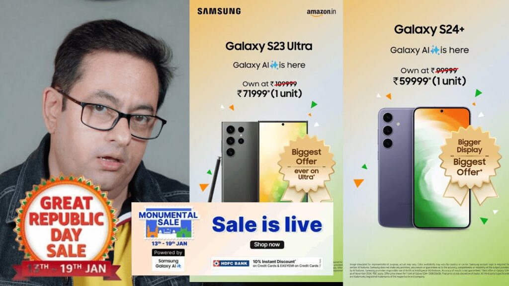 samsung offers on republic day sales on flipkart and amazon 